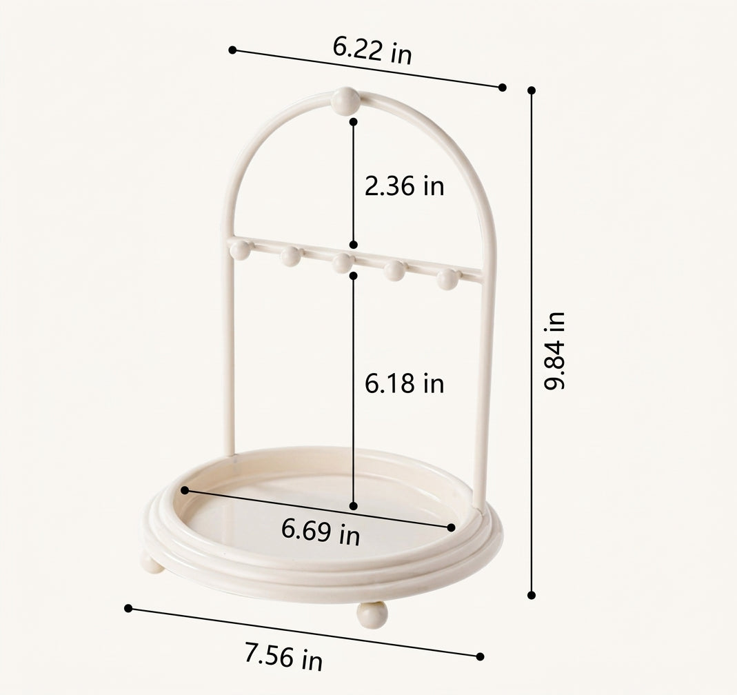 Cream White Jewelry Display and Storage Stand