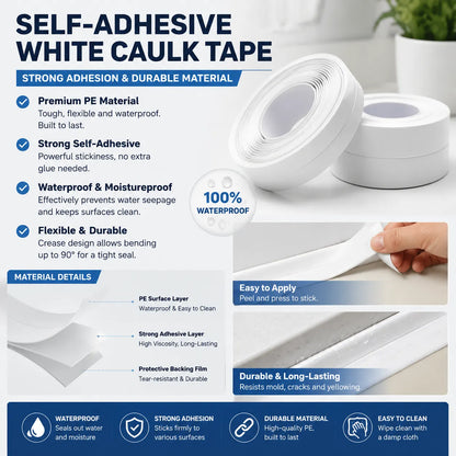 Waterproof & Adhesive Caulk Strip-Applicable to bathrooms and kitchens