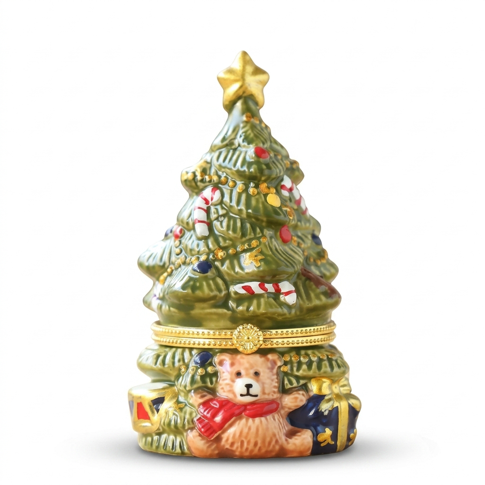 Ceramic Christmas Tree Trinket Box