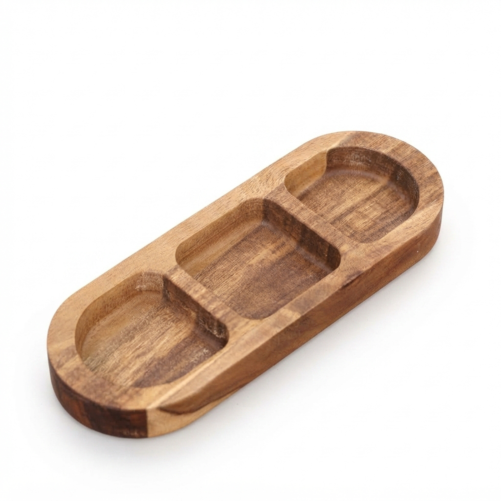 Jewelry wooden arc-shaped tray storage rack