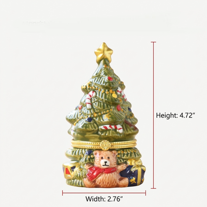 Ceramic Christmas Tree Trinket Box